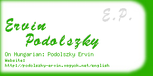 ervin podolszky business card